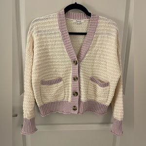 Madewell cream/lilac cardigan